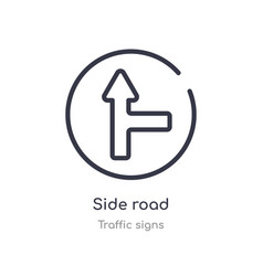 Side Road Outline Icon Isolated Line From Traffic