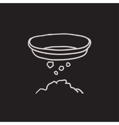 Bowl For Sifting Gold Sketch Icon