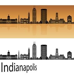 Indianapolis Skyline In Orange