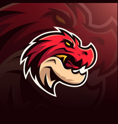 Red T Rex Head Mascot Logo