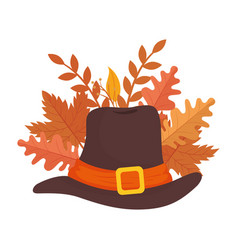 Thanksgiving Piligrim Hat Accessory With Leafs