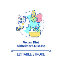 Vegan Diet And Alzheimer Disease Concept Icon