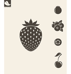 Set colorful berries icons Royalty Free Vector Image