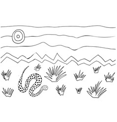 Coloring Page With Desert Landscape