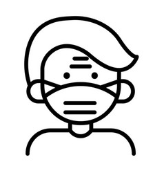 Elderly Man In Face Mask Icon