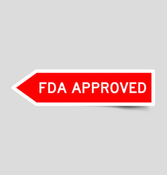 Red Color Arrow Shape Sticker Label With Word Fda