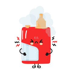 Cute Funny Running Vape Hand Drawn Cartoon