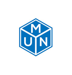 Mun Letter Logo Design On Black Background