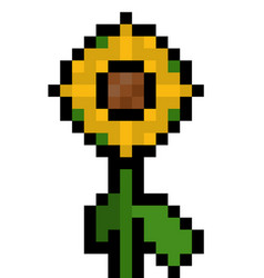 Pixel Sunflower - Isolated 8 Bit