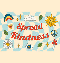 1970-1979 Retro Spread Kindness Slogan In Hippie