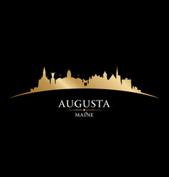 Augusta Maine City Silhouette Black Background