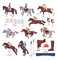 Equestrian Sport Icons Set