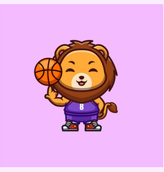 Lion Basketball Cute Creative Kawaii Cartoon