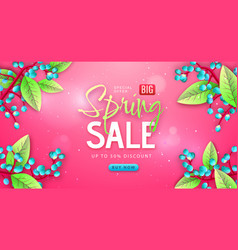 Spring Big Sale Poster With Flowering Branches