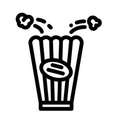 Bucket Popcorn Red White Line Icon