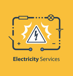 Electricity Circuit And High Voltage Sign