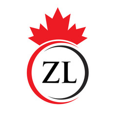 Letter Zl Maple Leaf Logo Template Symbol