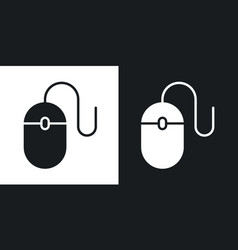 Mouse Icon Set In Solid Black And White Color