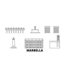 Spain Marbella Line Travel Skyline Set