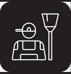 Cleaning Service Business People Icon With Black