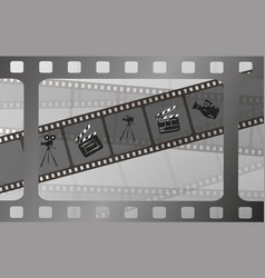 Set Of Film Strip Isolated On Transparent