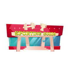 Sporting Goods Cartoon Fitness Gear Shop Front