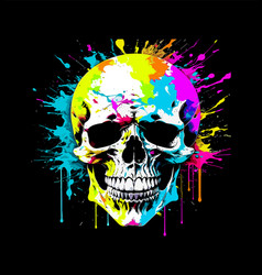 Colorful Hip Hop Skull Logo