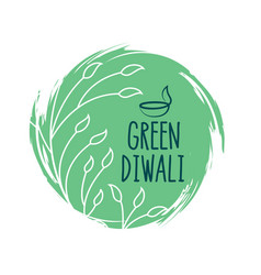 Green Diwali Festival Background In Paint Brush