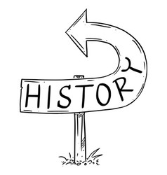 History Arrow Sign Bent Backward Showing Wrong