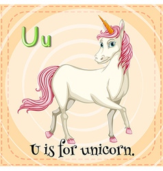 Flashcard letter u is for under Royalty Free Vector Image