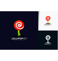 Lollipop And Key Logo Design With Gradient