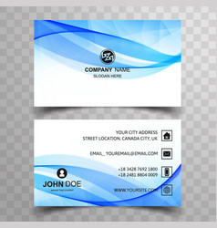 Blue Wavy Business Card