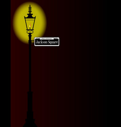 Jackson Square Sign With Lamp