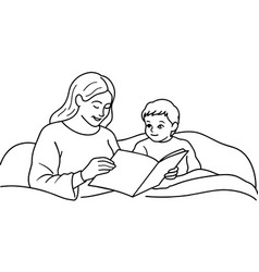 Mother Reading A Bedtime Story To Her Child