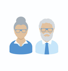 Senior Man And Woman Face Avatar Icon