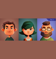 3d Cartoon Avatar Set Human Face Collection