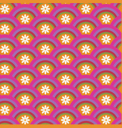 Flower On Rainbow Background Seamless Patten