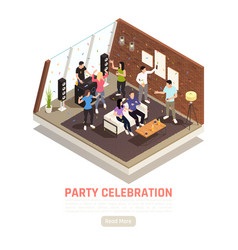 House Party Isometric Background