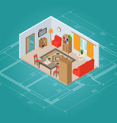 Isometric Living Room Interior