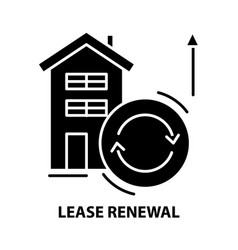 Lease Renewal Icon Black Sign