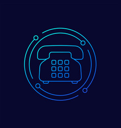 Old Phone Icon Retro Telephone Linear