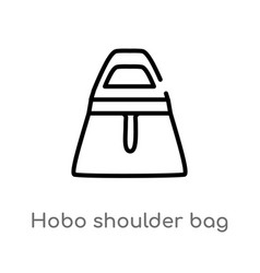 Outline Hobo Shoulder Bag Icon Isolated Black