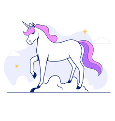 Unicorn With A Multi-colored Tail Flat