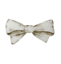 Watercolor Christmas White Bow For Winter Design