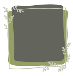 Abstract Green Ivy Leaves Frame Flat Design