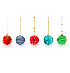 Set Of Five 3d Christmas Bauble Element