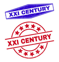 Xxi Century Scratched Stamps In Circle