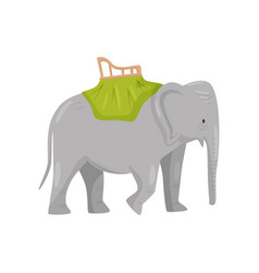 Large Gray Elephant With Chair On Back Activity