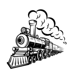 Retro train isolated on white background design Vector Image