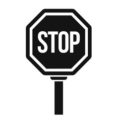 Stop Road Sign Icon Simple Before Railway